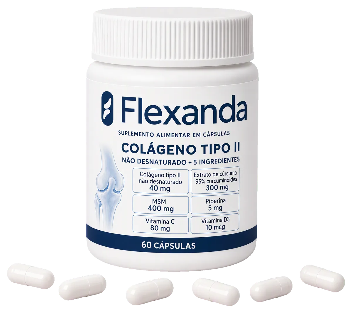 Frasco de Flexanda com cápsulas